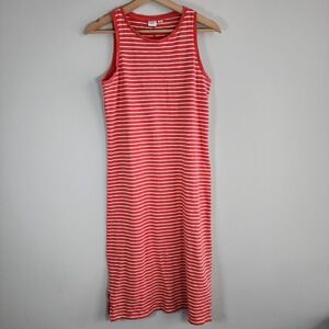 GAP Dress Womens‎ XS Striped Orange Red White Jersey Slim Fit Tank Sleeveless